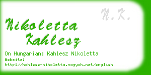 nikoletta kahlesz business card